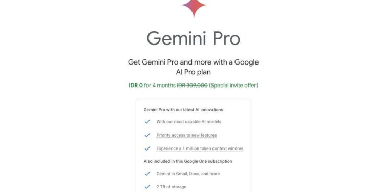 Gemini Pro Gratis 4 Bulan