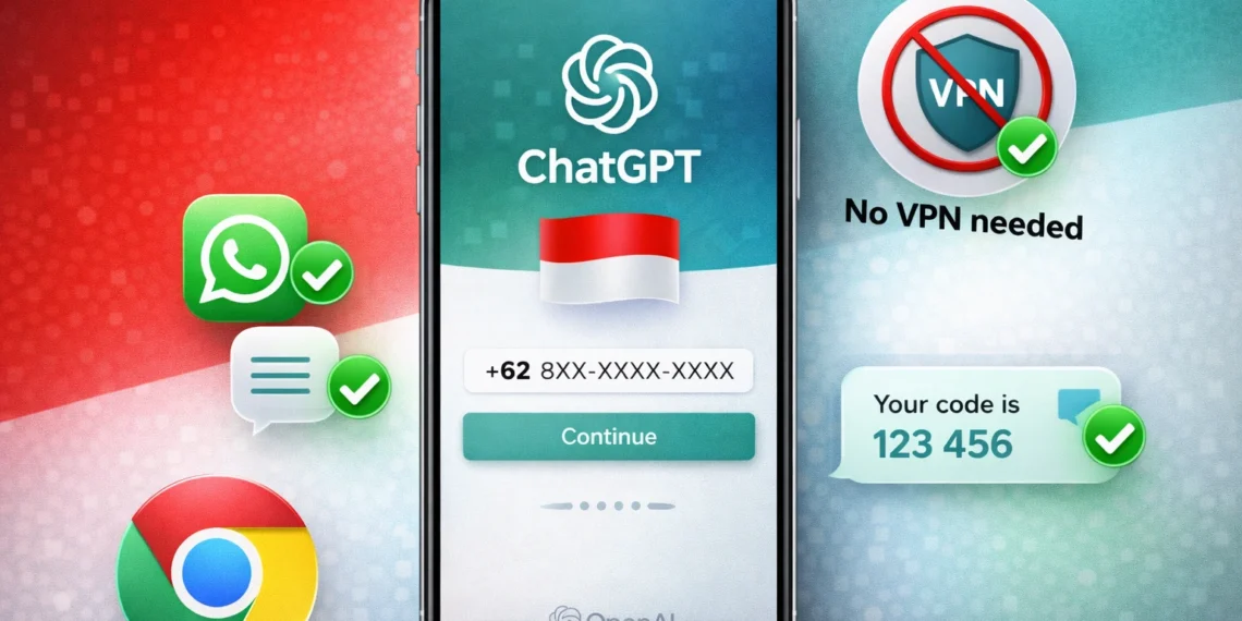 Verifikasi ChatGPT dengan nomor Indonesia via WhatsApp atau SMS tanpa perlu VPN