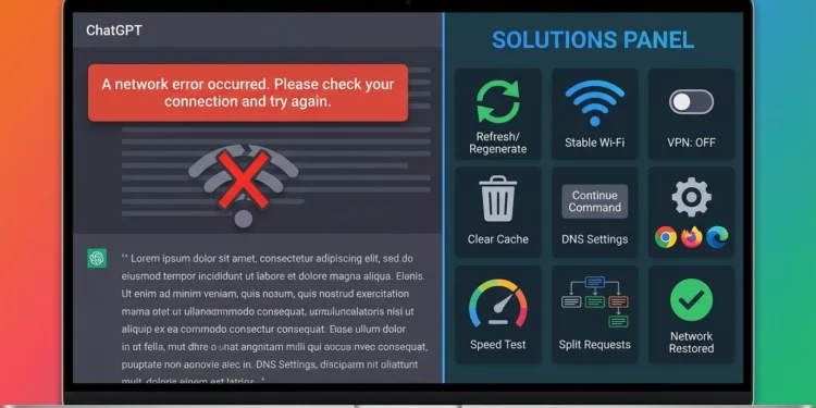 Panduan lengkap 10 cara mengatasi error Network Error di ChatGPT dengan troubleshooting sistematis