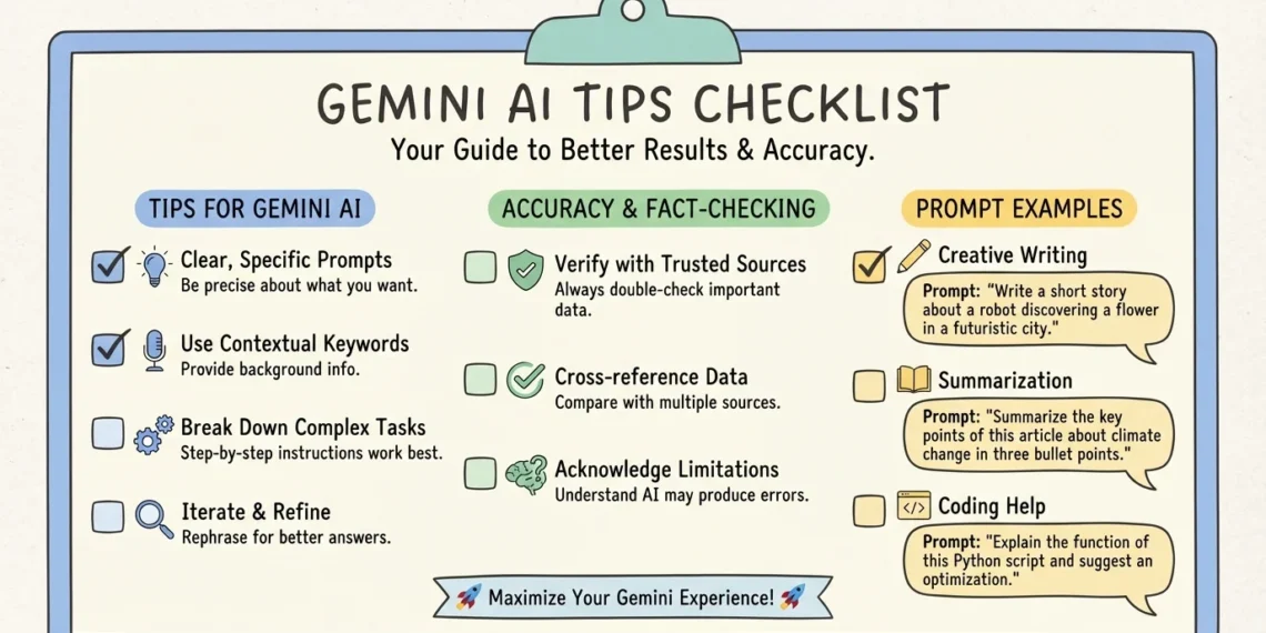 Ilustrasi tips meningkatkan akurasi hasil Gemini AI