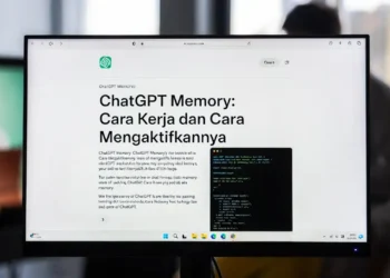 Ilustrasi fitur Memory ChatGPT dengan tampilan otak AI yang menyimpan informasi pengguna dan antarmuka pengaturan memori yang bisa dikustomisasi