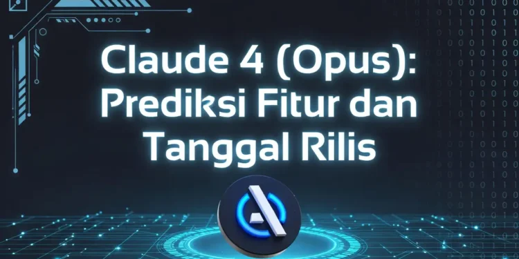 Ilustrasi antisipasi peluncuran Claude 4 Opus dengan tampilan countdown, prediksi fitur canggih, dan visual AI generasi berikutnya dari Anthropic