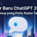 Ilustrasi rangkuman fitur baru ChatGPT di tahun 2026 dengan tampilan timeline update, ikon fitur terbaru, dan visual antarmuka yang diperbarui