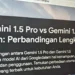 Ilustrasi perbandingan dua model Gemini yaitu 1.5 Pro dan 1.5 Flash dengan diagram kecepatan, kapabilitas, dan skenario penggunaan terbaik masing-masing