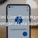 Ilustrasi fitur Gemini Live dengan tampilan gelombang suara dan antarmuka percakapan real-time antara pengguna dan AI Google secara langsung