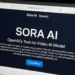 Ilustrasi hasil video realistis yang dihasilkan Sora AI dari OpenAI dengan tampilan antarmuka text-to-video dan contoh output video berkualitas sinematik